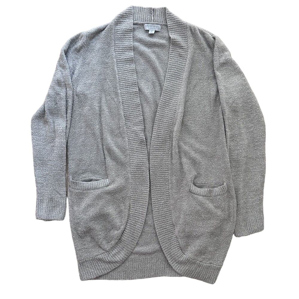 Barefoot Dreams Cozy Chic Lite Cardigan Sz‎ M Light Brown/Oat